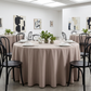 Taupe tablecloth at a contemporary gallery dinner