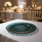 Teal Peacock Charger Plate