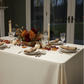 Thanksgiving Ivory 90x132 Lamour Satin Rectangular Tablecloth