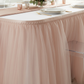 Tulle Tutu 17ft Table Skirt - Blush/Rose Gold.