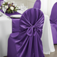 Universal Satin Self Tie Chair Cover - Purple.