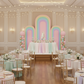 Upscale Indoor Birthday Banquet Revised - Pastel Rainbow Trio Arch