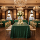 Upscale Wedding Ballroom Emerald Green Glitz Sequin 90" x 132" Rectangular Tablecloth 