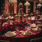 Valentine's Banquet Red 2 pcs/pk Premade Flower Backdrop Arch/Table Runner 