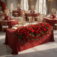 Valentine's Red 2 pcs/pk Premade Flower Backdrop Arch/Table Runner