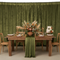 Velvet 10ft H x 52" W Drape/Backdrop Curtain Panel - Olive Green.