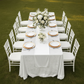 Velvet King 108"x156" Rectangular Tablecloth - White.