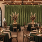 Velvet 12ft H x 52" W Drape/Backdrop Curtain Panel - Olive Green.