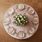 Velvet 120" Round Tablecloth - Dusty Rose/Mauve Bird's Eye View