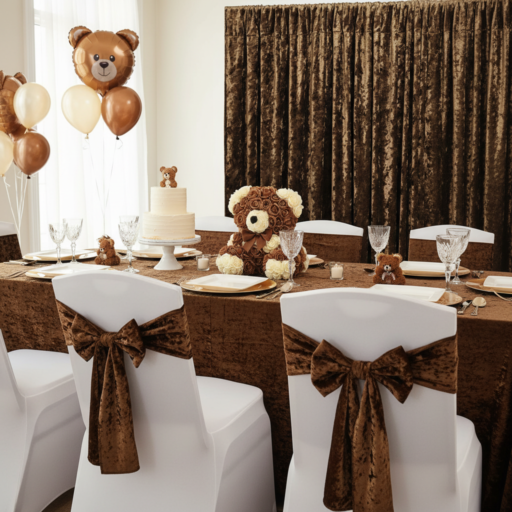 Velvet 12ft H x 52" W Drape/Backdrop Curtain Panel - Chocolate.