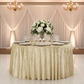 Velvet 132" Round Tablecloth - Champagne Front View