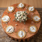 Velvet 132" Round Tablecloth - Rust Bird's Eye View