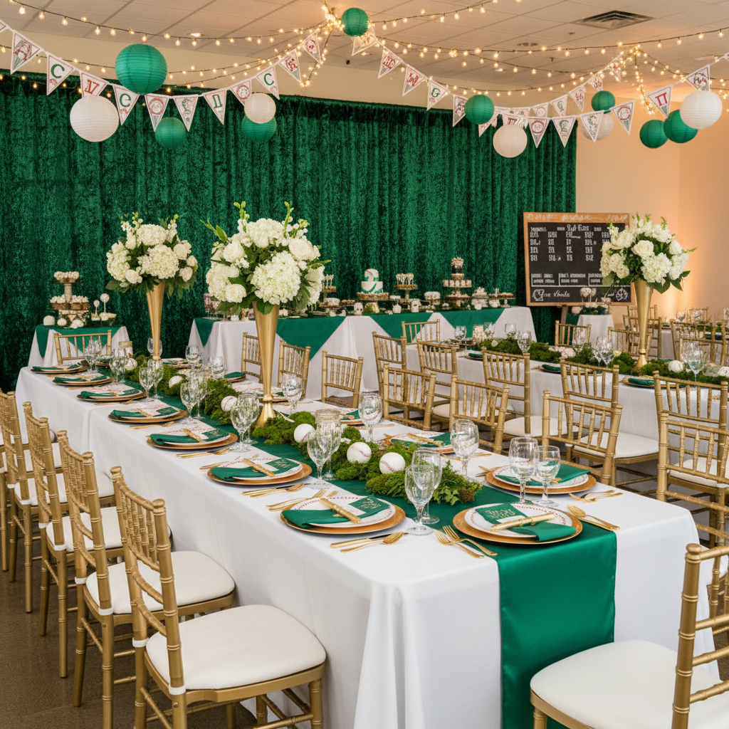 Velvet 14ft H x 52" W Drape/Backdrop Curtain Panel - Emerald Green.