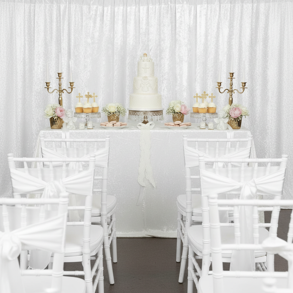 Velvet 14ft H x 52" W Drape/Backdrop Curtain Panel - White.