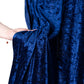 Navy velvet backdrop drape close-up view