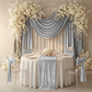 Velvet 18ft H x 52" W Drape/Backdrop Curtain Panel - Silver.