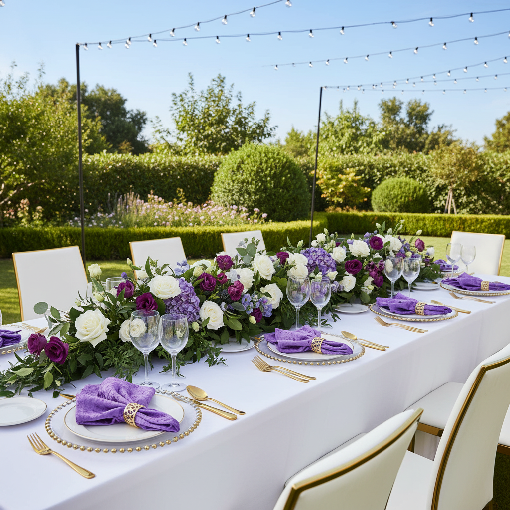 Velvet 20"x20" Linen Napkin - Purple.