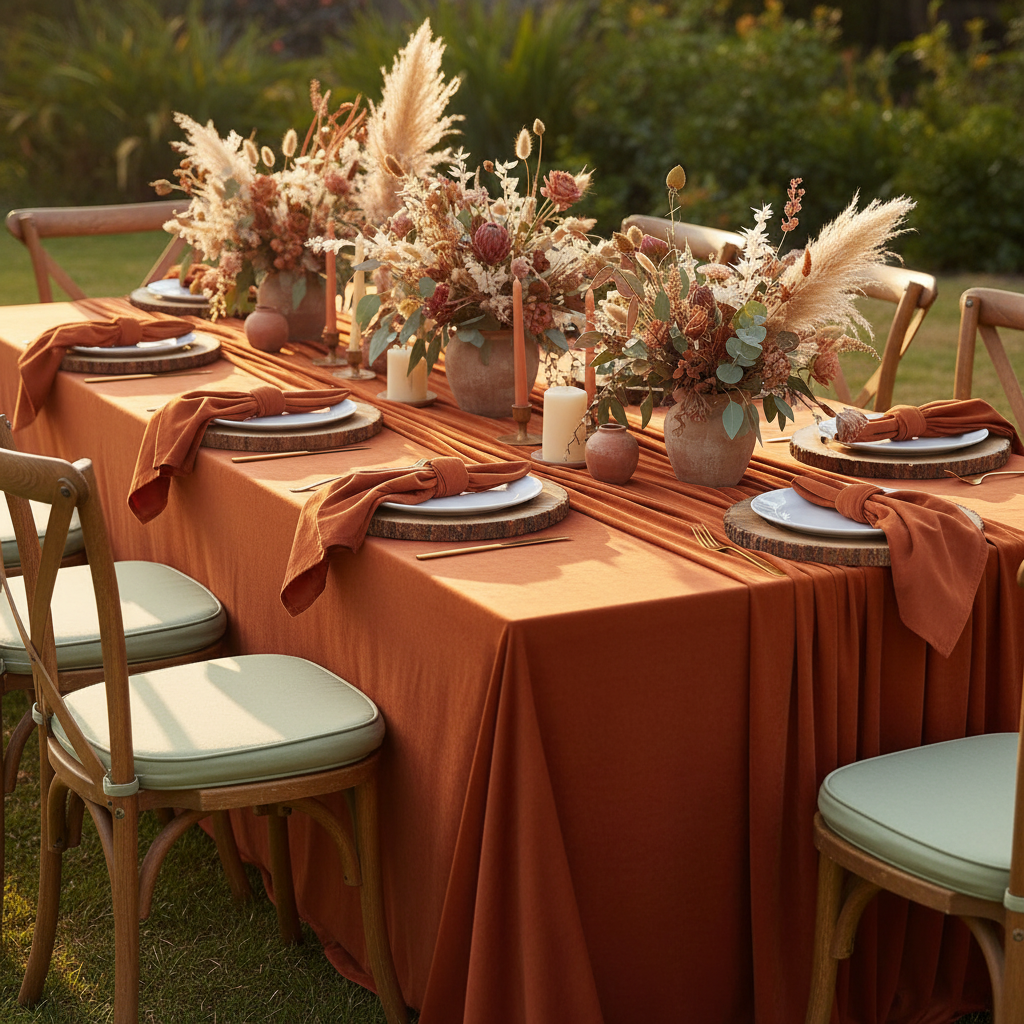 Velvet 20"x20" Linen Napkin - Terracotta.
