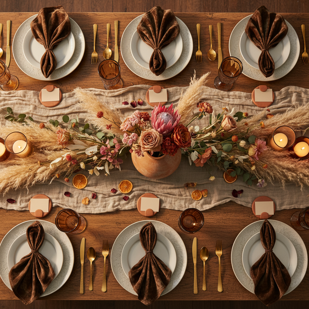 Velvet 20"x20" Linen Napkin - Chocolate.