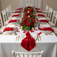 Velvet 20"x20" Linen Napkin - Red with White Chiavari Chairs.
