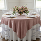 Velvet 85"x85" Square Tablecloth Table Overlay - Dusty Rose/Mauve.