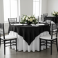 Velvet 85"x85" Square Tablecloth Table Overlay - Black.