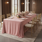 Velvet 90"x132" Rectangular Tablecloth - Dusty Rose/Mauve with Chiavari Gold Chairs.