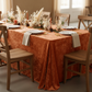 Velvet 90"x132" Rectangular Tablecloth - Orange in Rustic Reception.