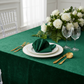 Velvet 90"x156" Rectangular Tablecloth - Forest Green.