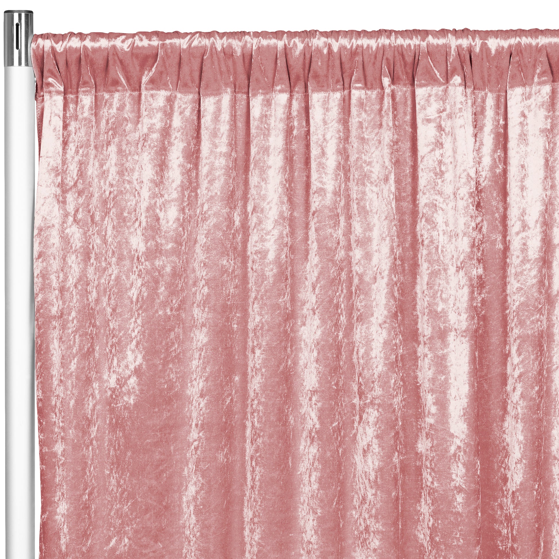 Velvet 16ft H x 52" W Drape/Backdrop Curtain Panel - Dusty Rose/Mauve