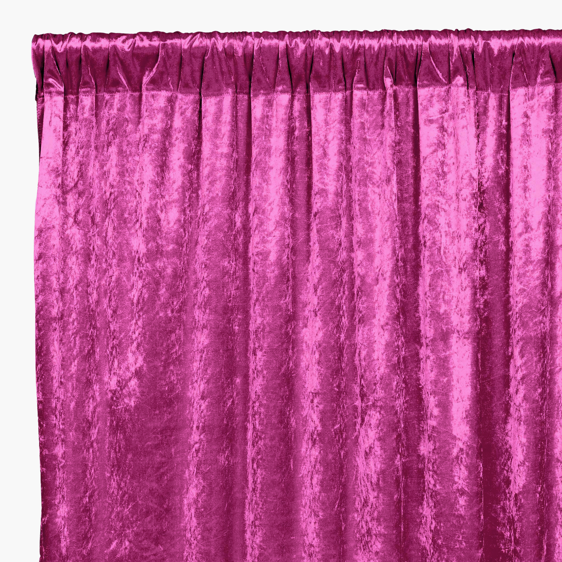 Velvet 10ft H x 52" W Drape/Backdrop Curtain Panel - Magenta