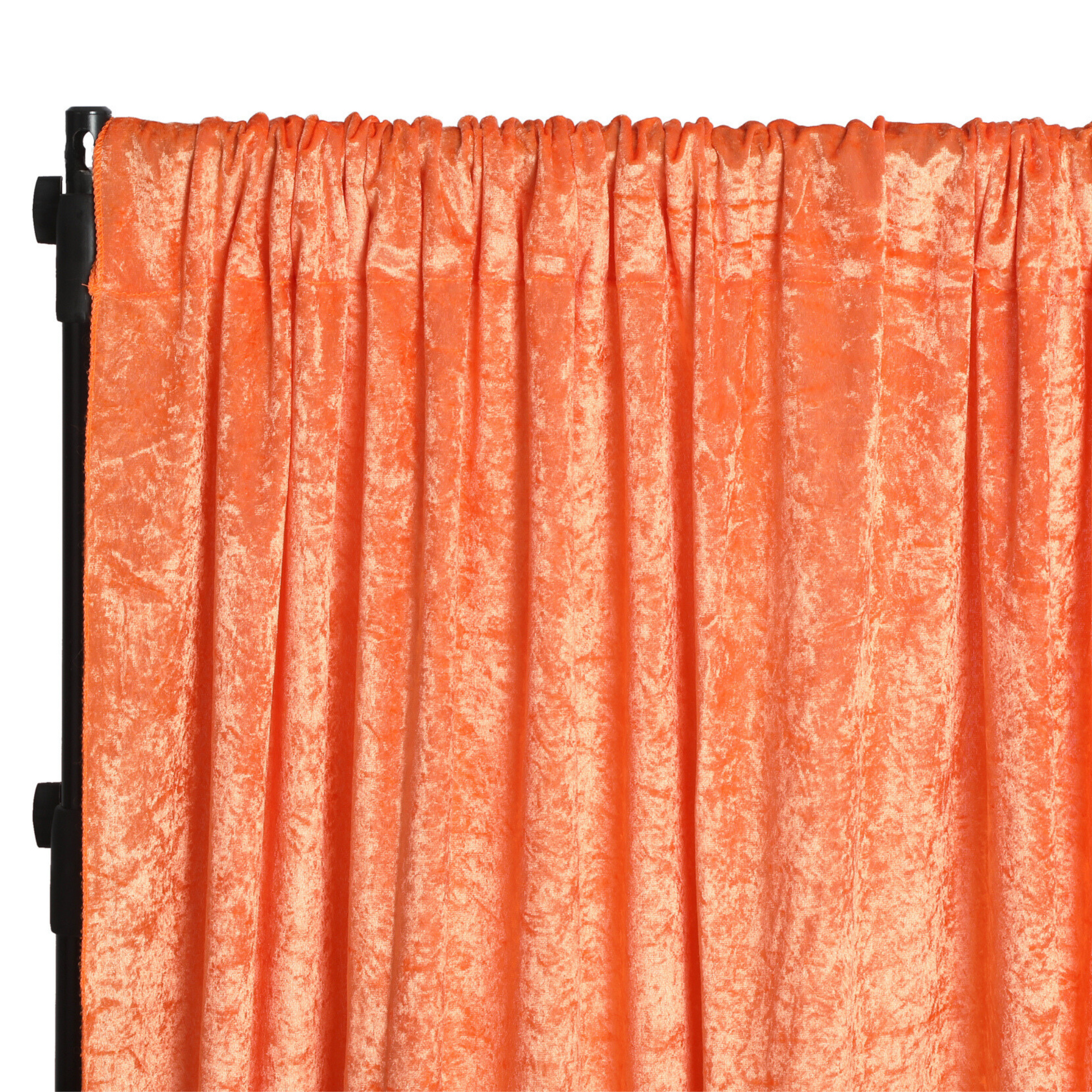 Velvet 14ft H x 52" W Drape/Backdrop Curtain Panel - Orange