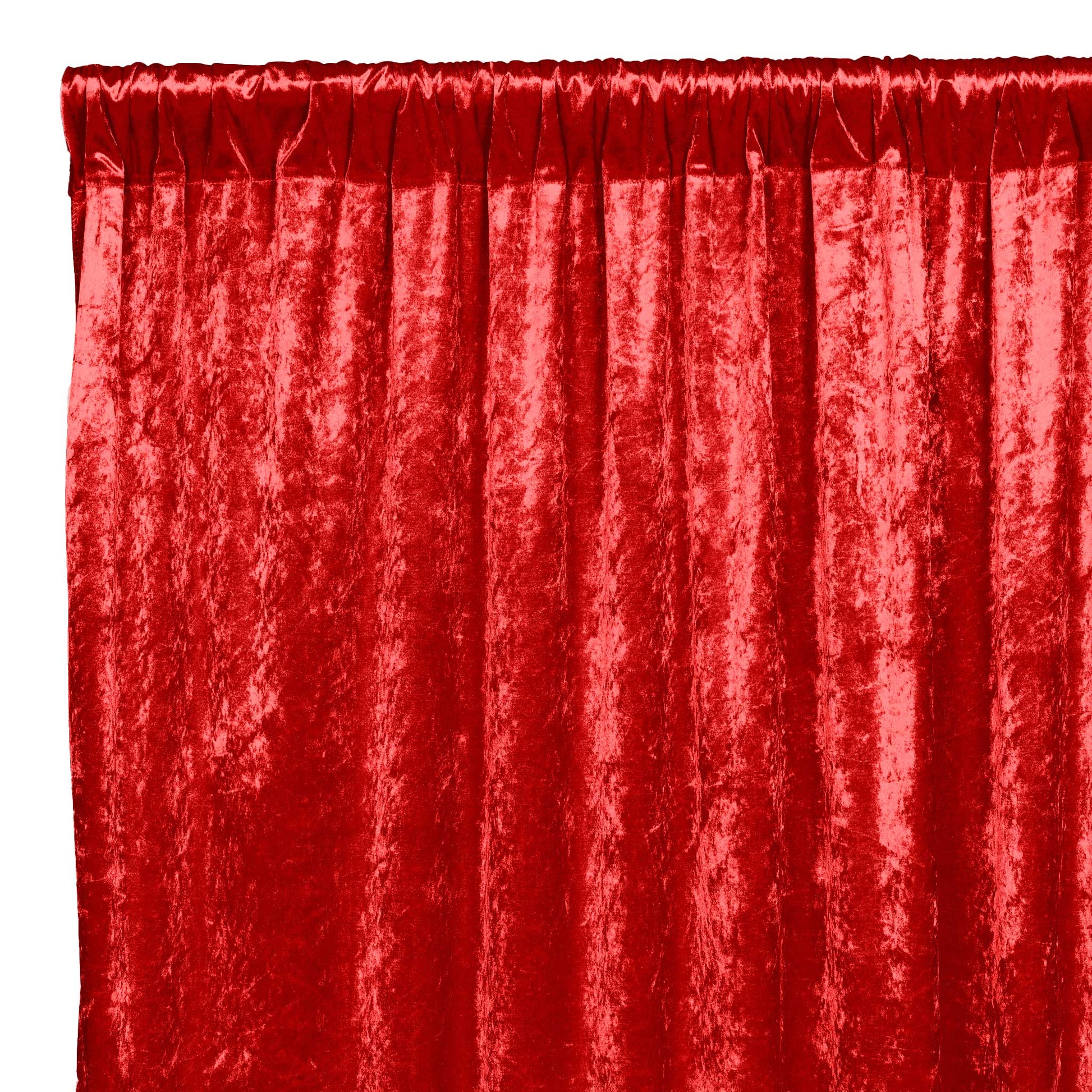 Velvet 16ft H x 52" W Drape/Backdrop Curtain Panel - Red