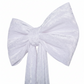 Velvet Giant Fabric Bow - White Close-Up