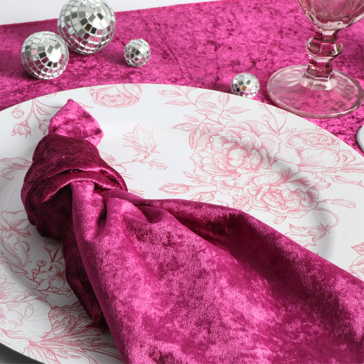 20x20 Velvet Linen Napkins - Magenta - CV Linens™
