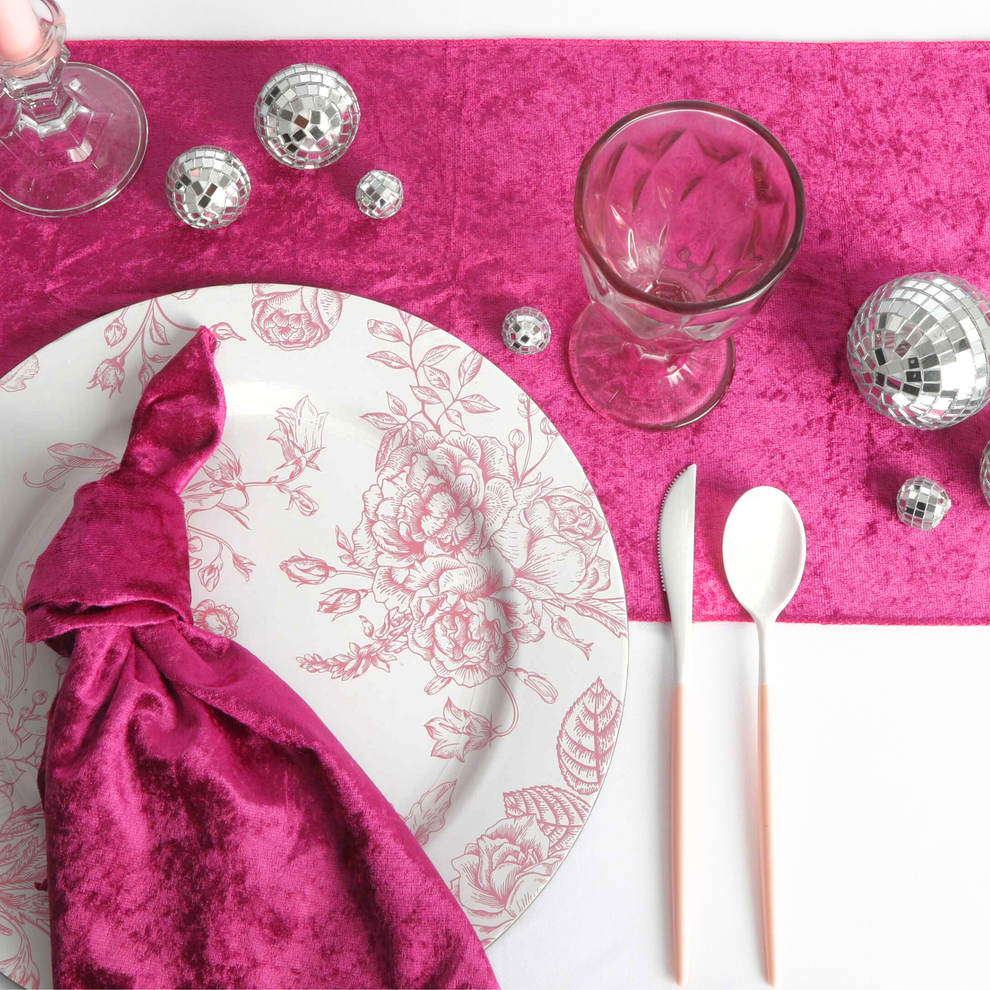 20x20 Velvet Linen Napkins - Magenta - CV Linens™