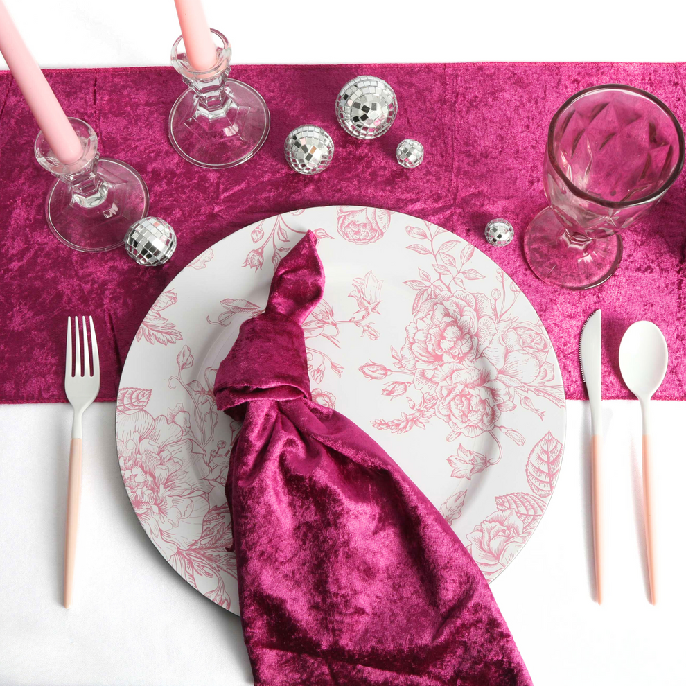 20x20 Velvet Linen Napkins - Magenta - CV Linens™