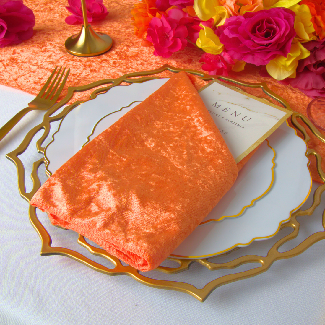 Velvet 20"x20" Linen Napkin - Orange - CV Linens™