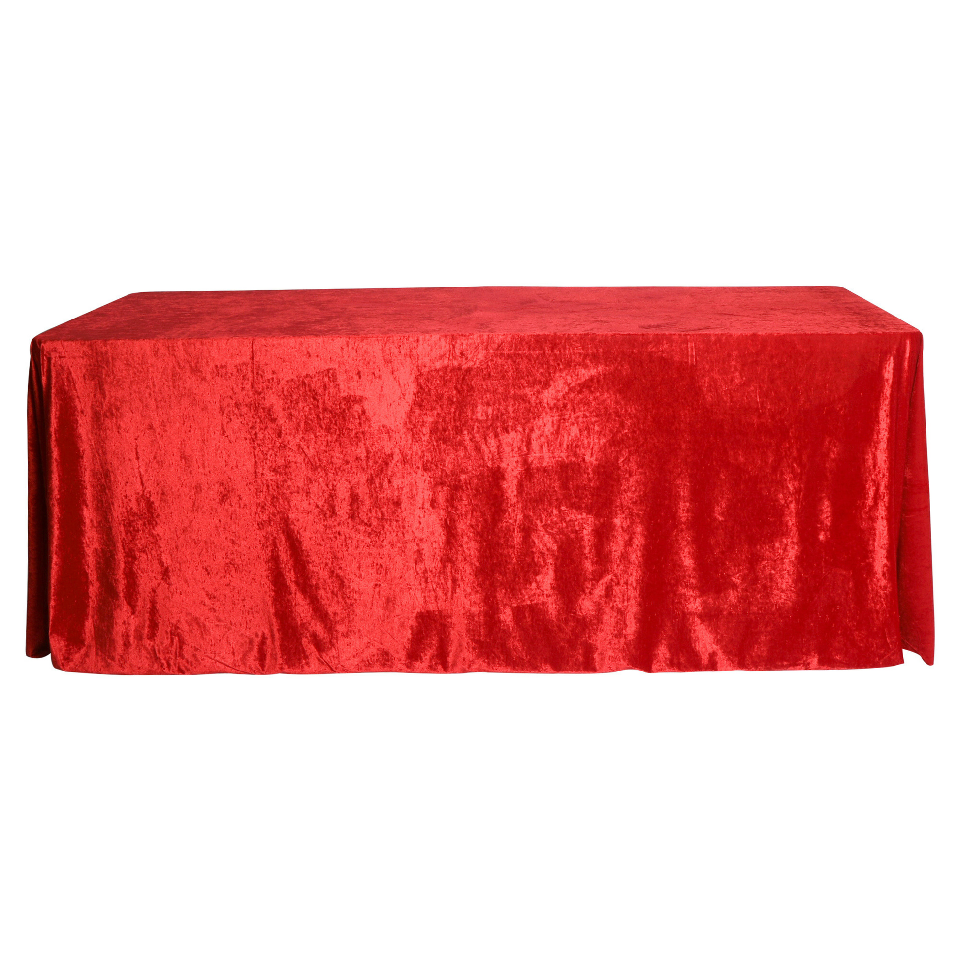 Velvet 90"x156" Rectangular Tablecloth - Red