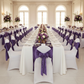 Velvet Ruffle Stretch Chair Band - Purple.