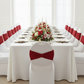 Velvet Ruffle Stretch Chair Band - Red in Indoor Reception.