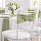 Velvet Ruffle Stretch Chair Band - Sage Green.