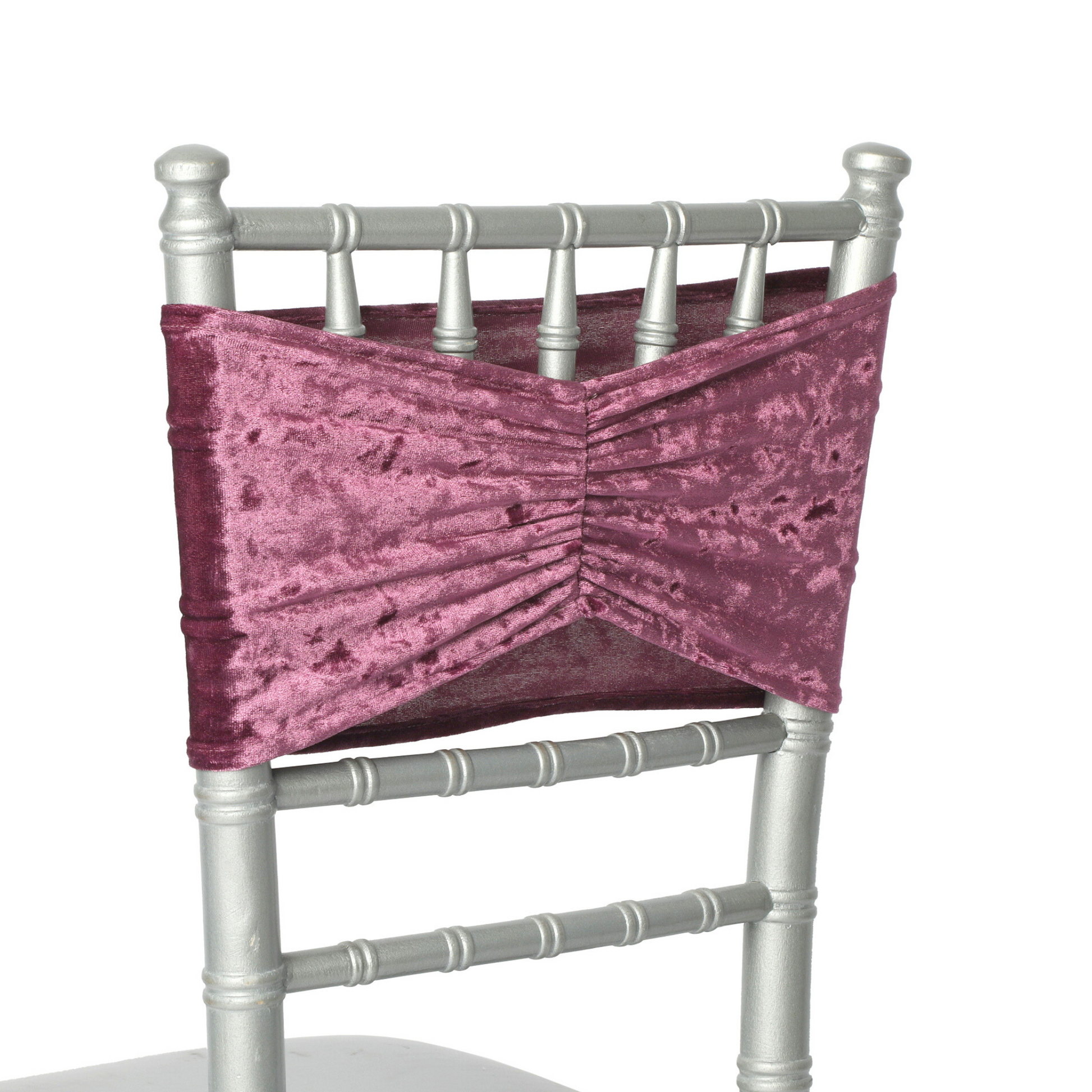 Velvet Ruffle Stretch Chair Band - Violet