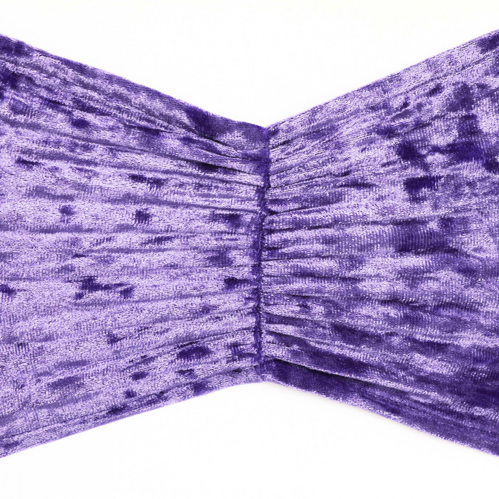 Velvet Ruffle Stretch Chair Band - Purple