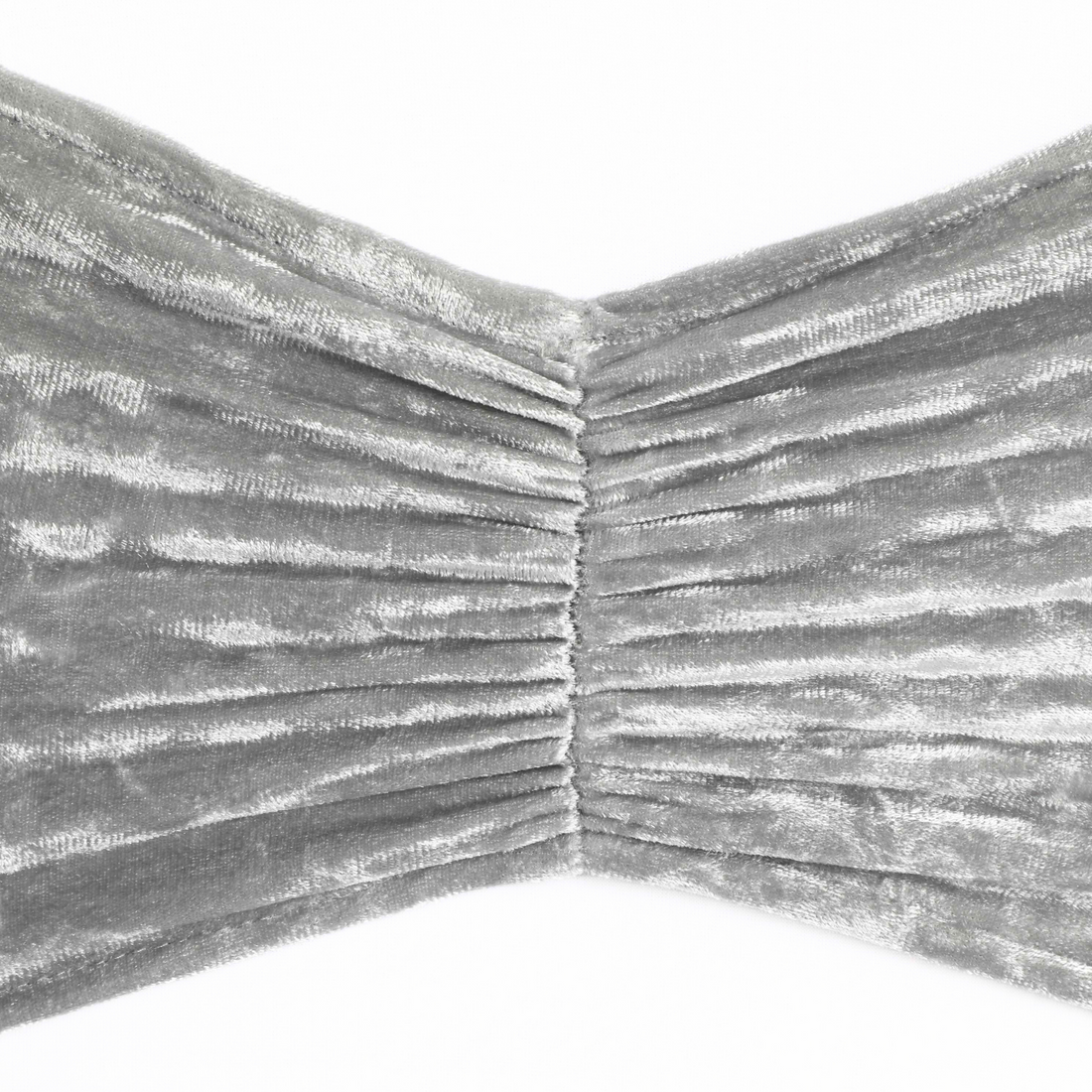 Velvet Ruffle Stretch Chair Band - Silver - CV Linens™