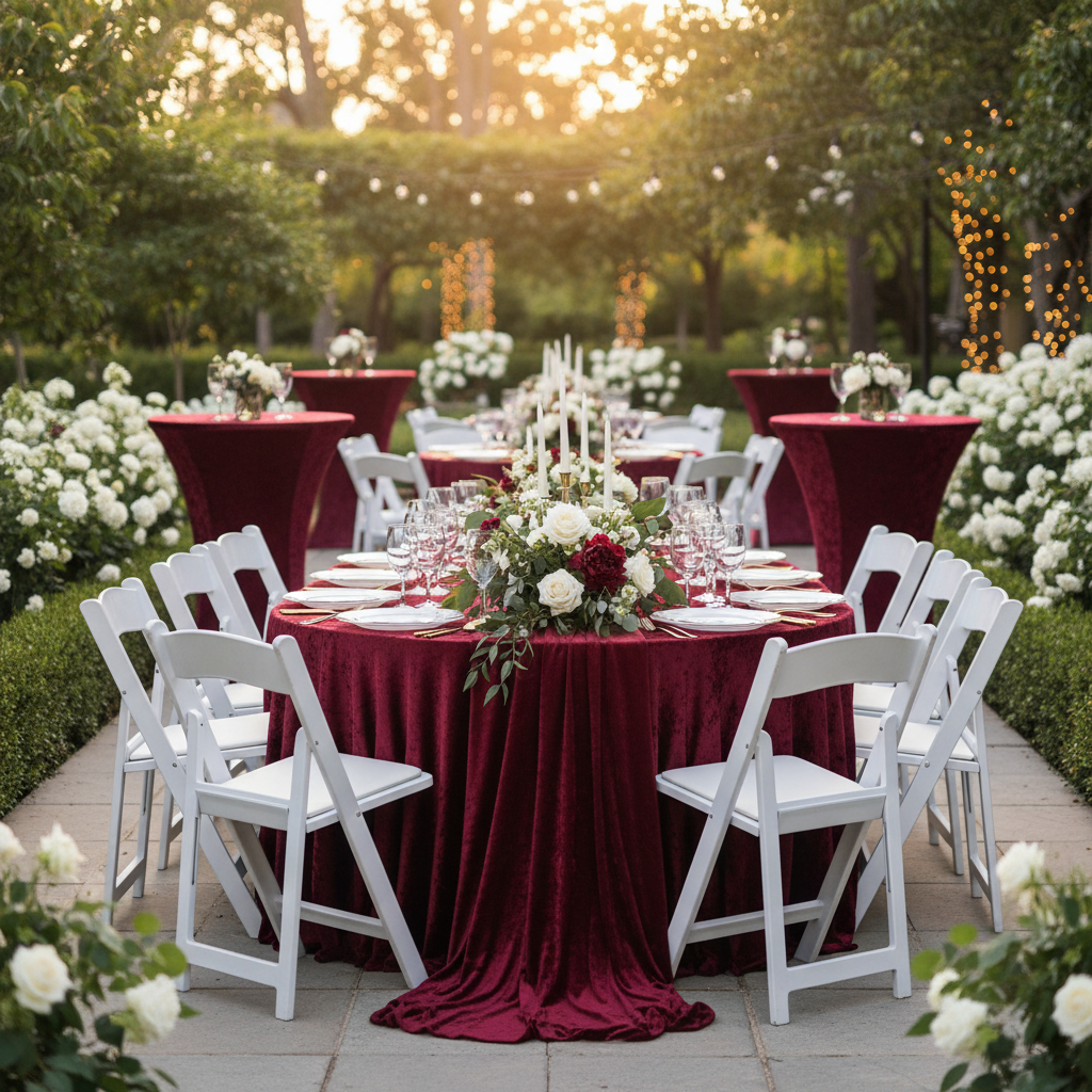 Velvet Spandex Cocktail Table Cover 32
