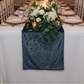 Velvet Table Runner - Dark Slate Blue Flat Event Setting