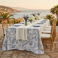 Vintage Mediterranean Print Rectangular Tablecloth - Al Fresco Dinner