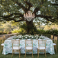 Watercolor Green Rectangular - Outdoor Tree with Chandelier