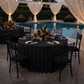 Wavy Spandex Table Cover 5ft Round - Black.
